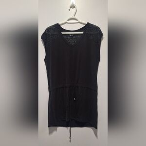 EUC Black Lace Detail Women's Top M
